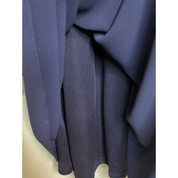 LuLu's Women's XS Sleeveless Plunging Neck Chiffon A-Line Maxi Dress Navy Blue - Picture 11 of 16